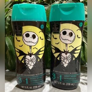 Jack Skellington Nightmare Before Christmas 3-in-1 Body Wash Shampoo Cond Lot 2